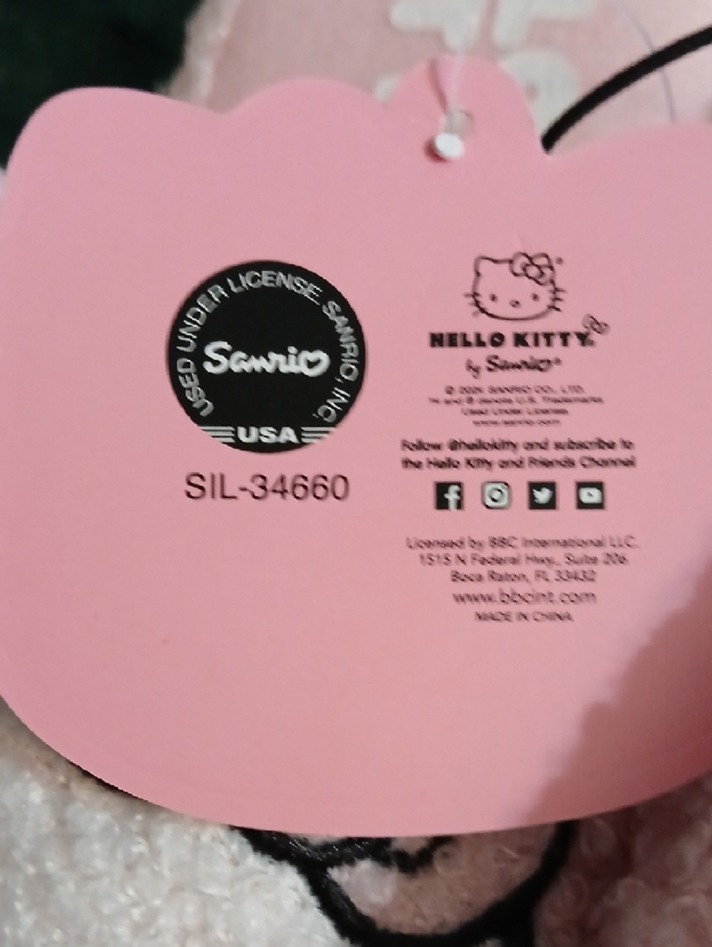 Hello Kitty Pink Plush Slide Slippers - Picture 2 of 5